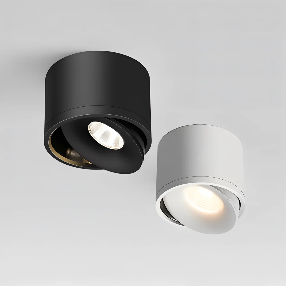 CylinFlex Spotlights - Minimalistiska 360° Rotera LED Downlights Vit