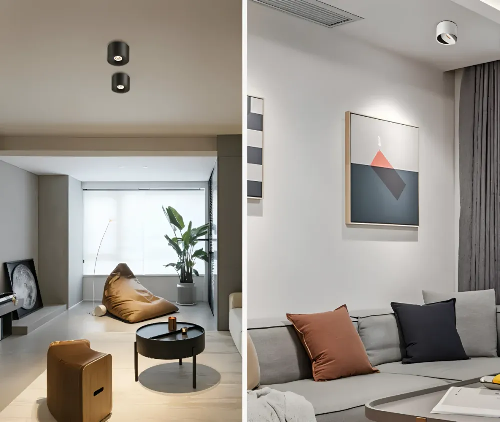 CylinFlex Spotlights - Minimalistiska 360° Rotera LED Downlights Vit