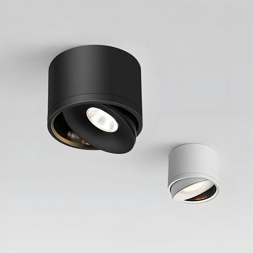 CylinFlex Spotlights - Minimalistiska 360° Rotera LED Downlights Vit