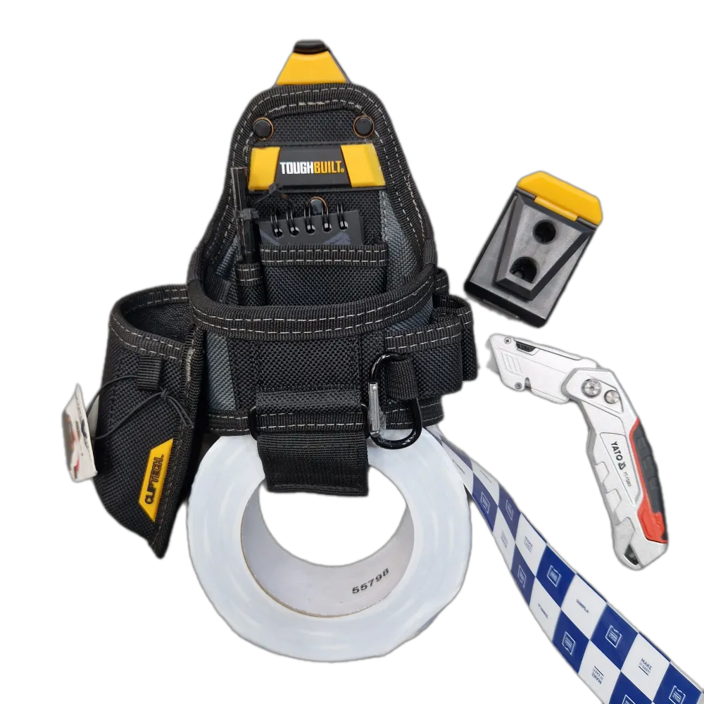 Toughbuilt Tape & Knife Pouch Note book + Pencil TB-CT-25X + Simpla byggtejp + Yato kniv