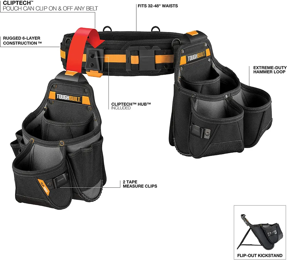 Toughbuilt 3pc Tradesman Tool Belt Set TB-CT-111-3P