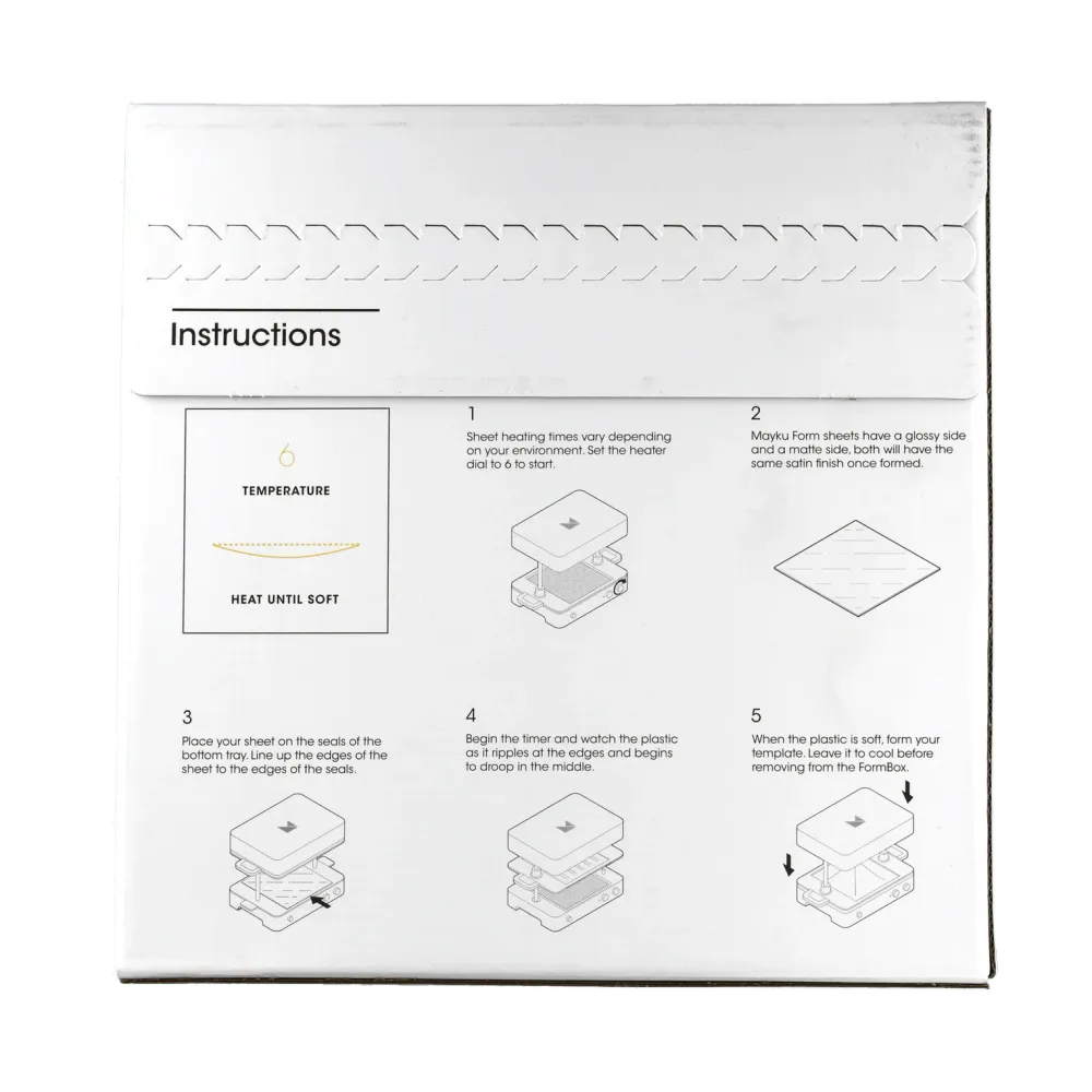 Mayku FormBox Formark – 30-pack (0,5 mm vitt)