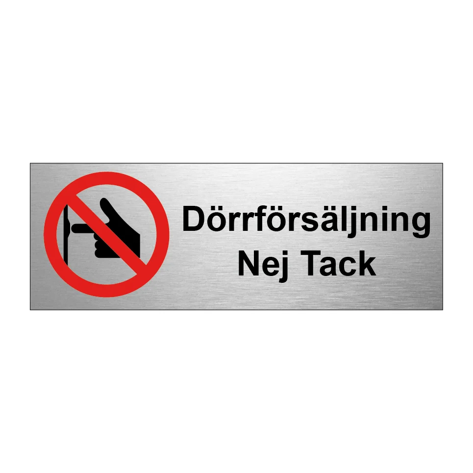 Dörrförsäljning Nej Tack 225x80mm