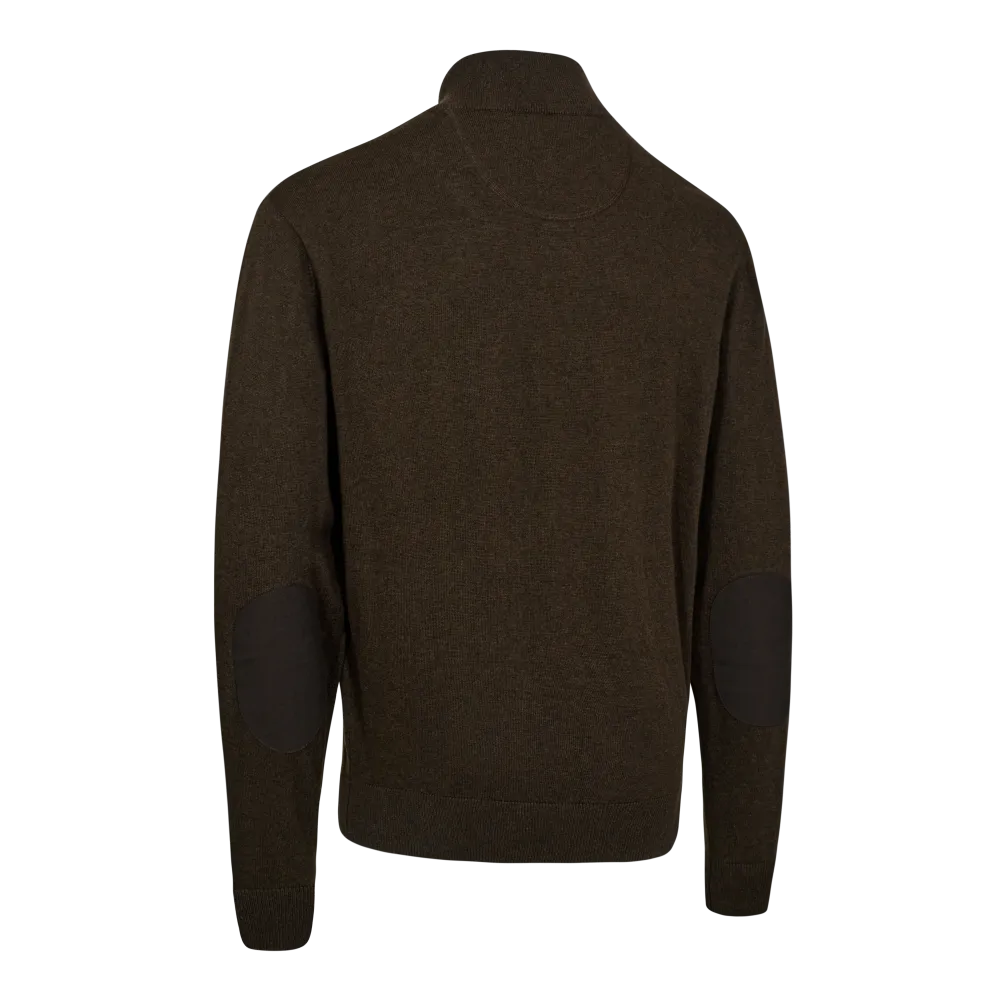 Harrington Strik med lynlås hals - Forest Ember Melange - Deerhunter Small