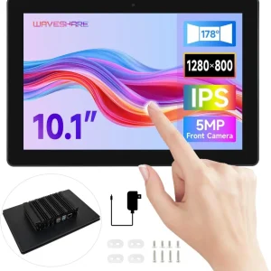 Waveshare Industrial HMI All--One 10.1 Inch Touch Display, Compatible Raspberry Pi 4 (Included), Supports Dual 4K HDMI Out...