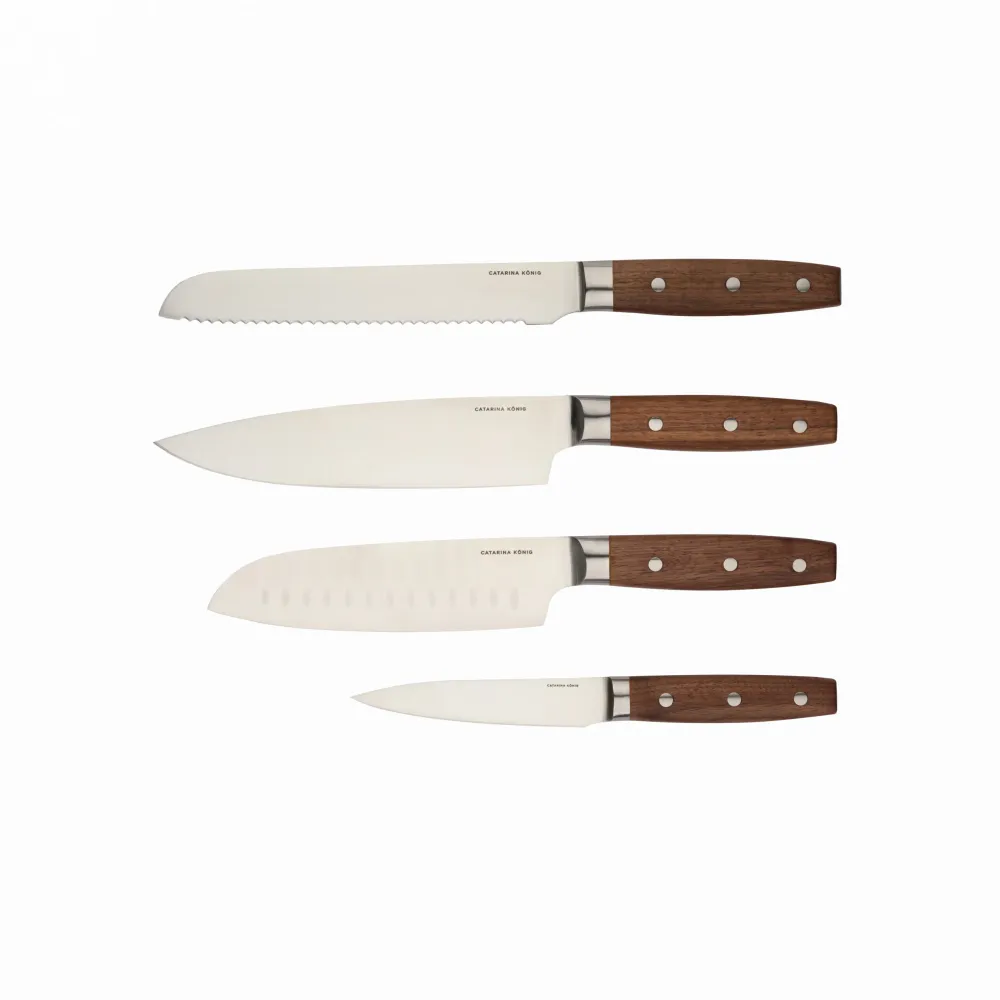 Catarina König 1514 Knivset med Trähandtag 4-delar i giftbox
