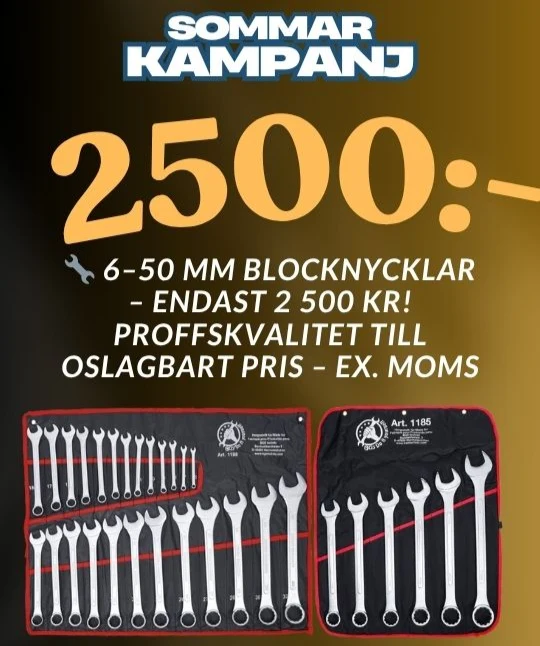 🔧 KAMPANJ – Komplett Blocknyckelsats 6–50 mm 31 delar