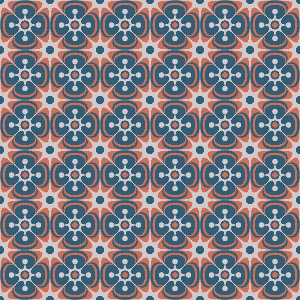 Tile Flowers - RödnBlå - ASTM Certified