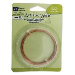 Artistic Wire Flat 21 Ga - Bare Warm-toned, 1 Rulle