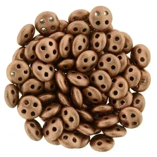 CzechMates QuadraLentil - Matte Metallic Burnt orange 6mm, 10 gram