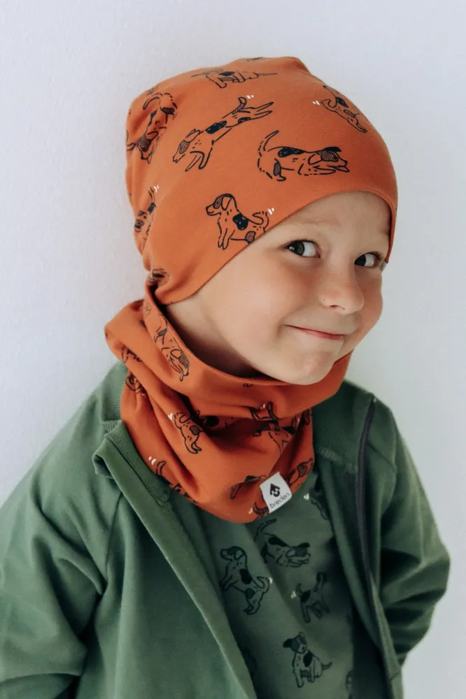 Kids Neck Tube Autumn And Spring TOBIAS - Burnt orange Dogs