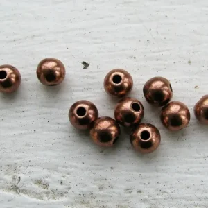Mellandel Kopparfärgad - Rund 6mm tio-pack