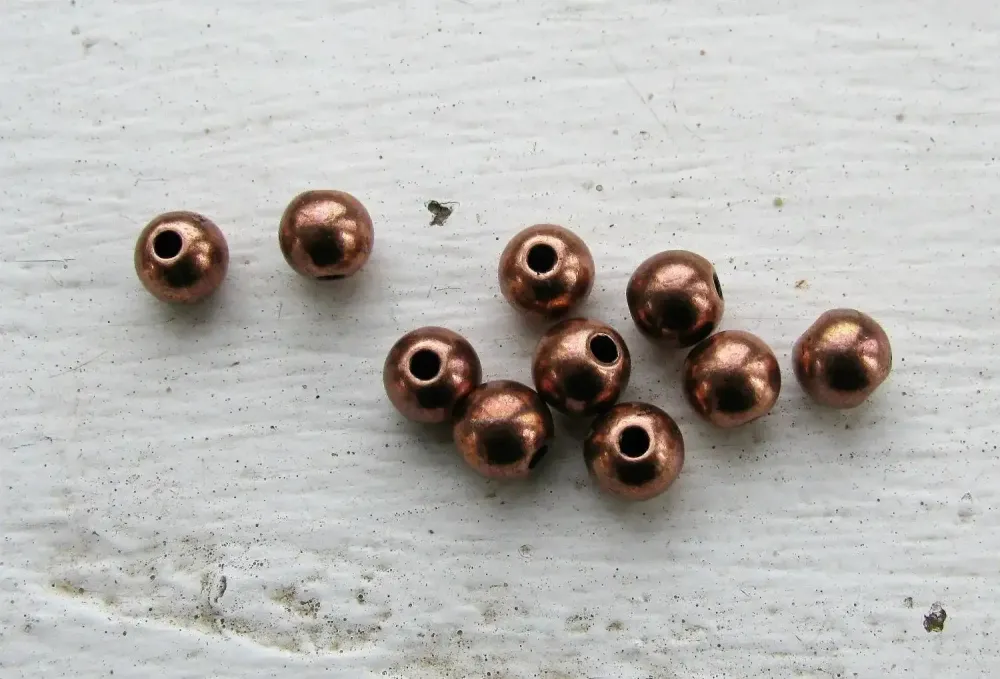 Mellandel Kopparfärgad - Rund 6mm tio-pack