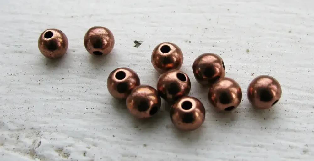 Mellandel Kopparfärgad - Rund 6mm tio-pack