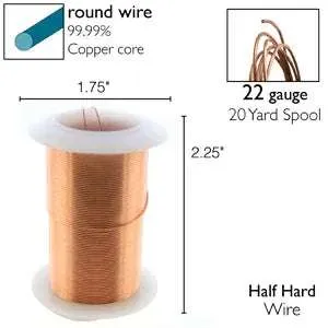Wire Elements 22Ga - Kopparfärgad Non Tarnish, 1 Rulle