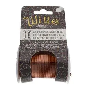 Wire Elements 18 Ga - Antik kopparfärgad tråd, Non tarnish, 1 rulle