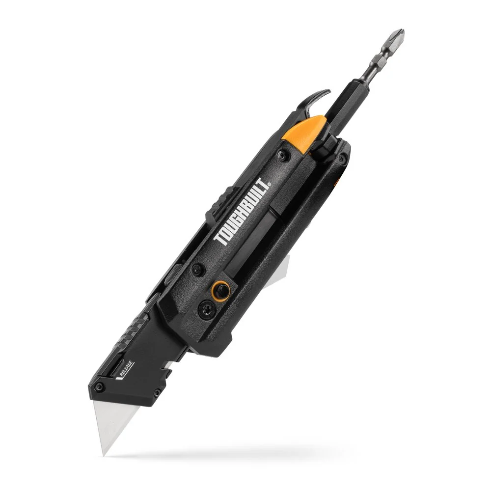 Toughbuilt 5--1 Electrician's Folding Utility Knife med bitshållare och brytverktyg TB-H4-12-IM