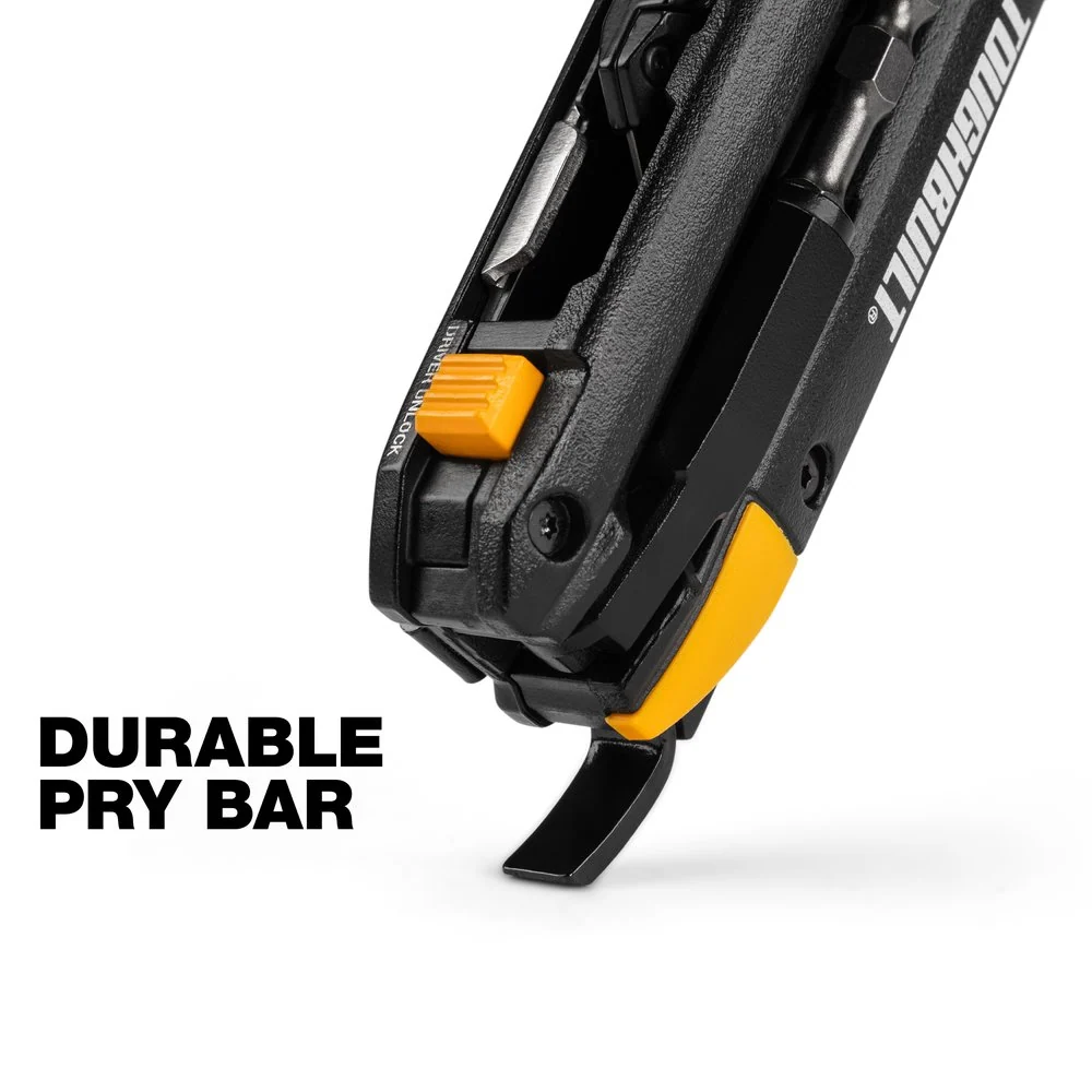Toughbuilt 5--1 Electrician's Folding Utility Knife med bitshållare och brytverktyg TB-H4-12-IM