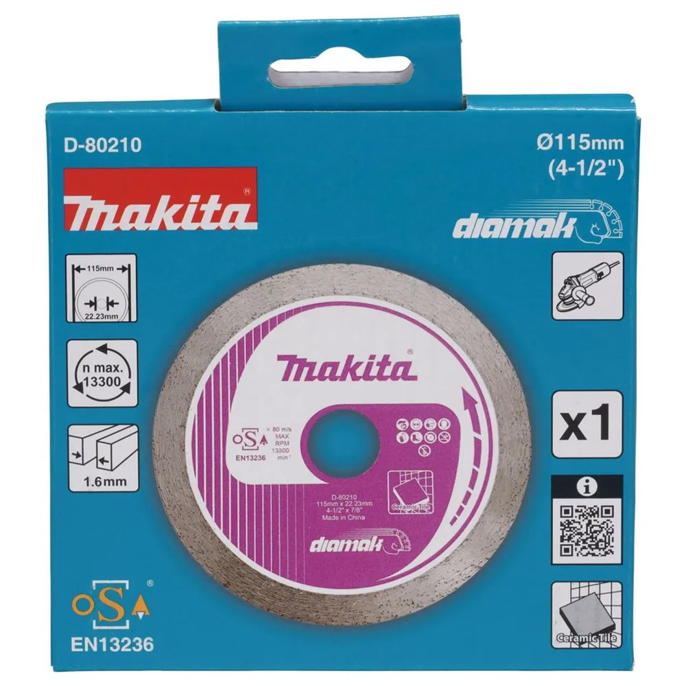 Makita D-80210 115mm kontinuerlig diamantklinga med kronblad