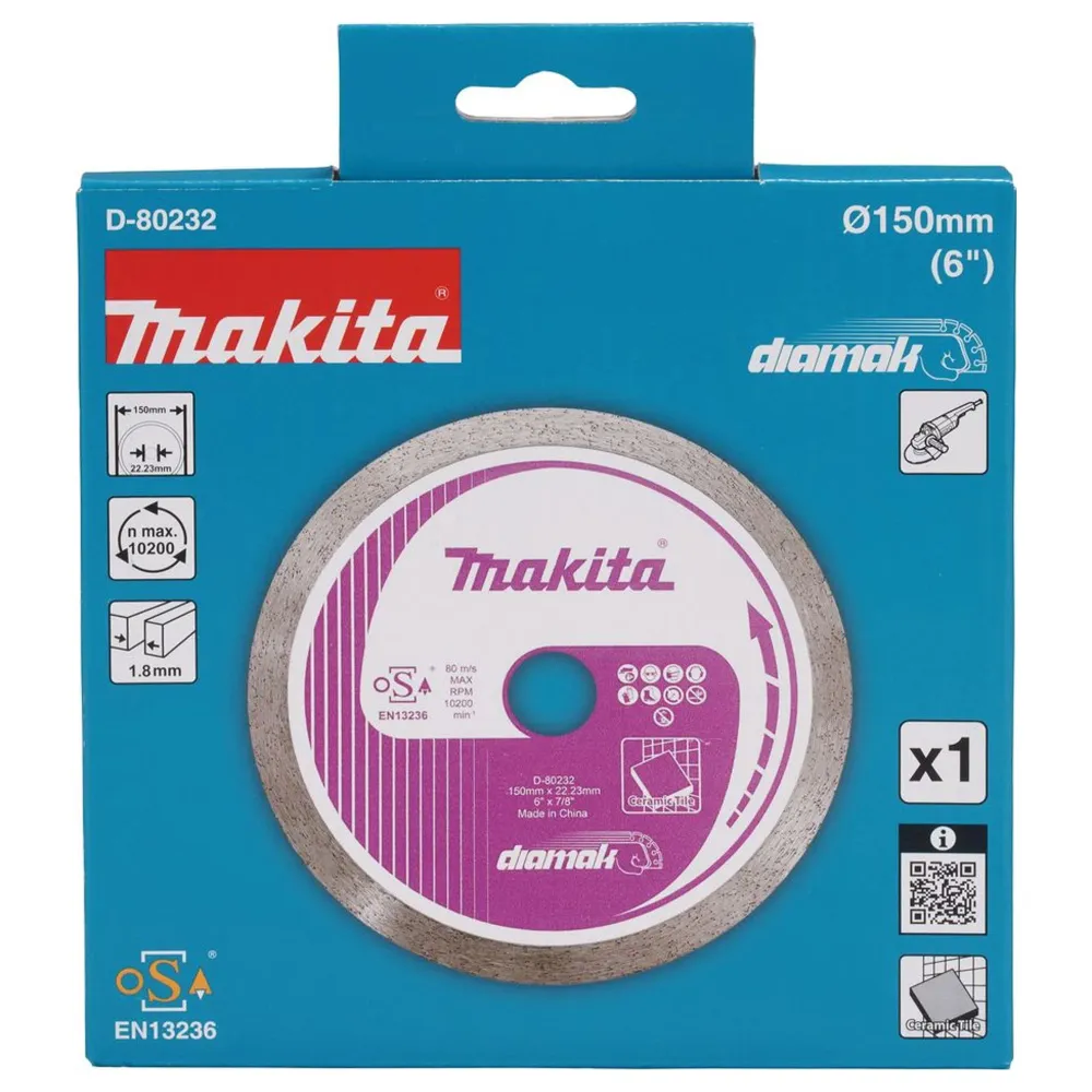 Makita D-80232 150mm kontinuerlig diamantklinga med kronblad