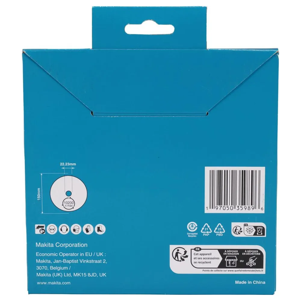 Makita D-80232 150mm kontinuerlig diamantklinga med kronblad