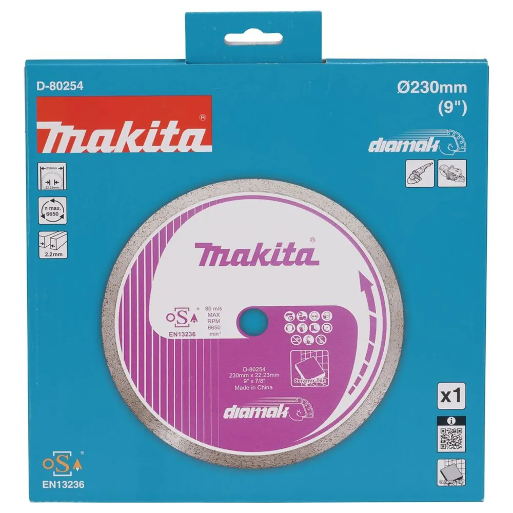 Makita D-80254 230mm kontinuerlig diamantklinga med kronblad