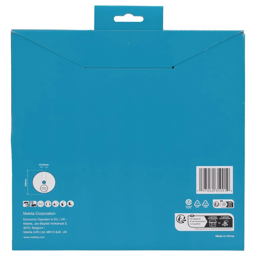 Makita D-80254 230mm kontinuerlig diamantklinga med kronblad