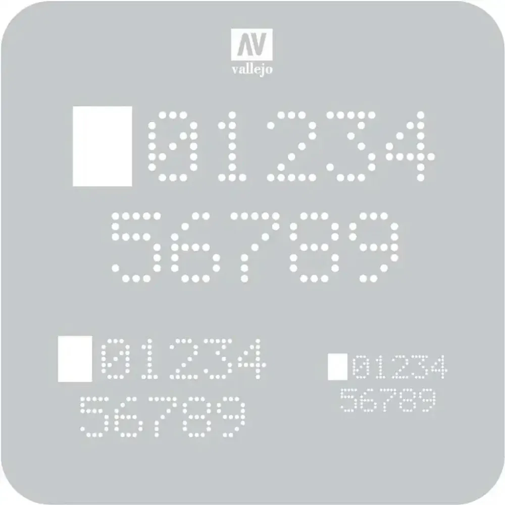 Vallejo Stencil STSF004 Computerized Numbers
