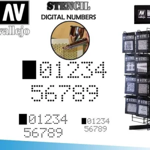 Vallejo Stencil STSF004 Computerized Numbers