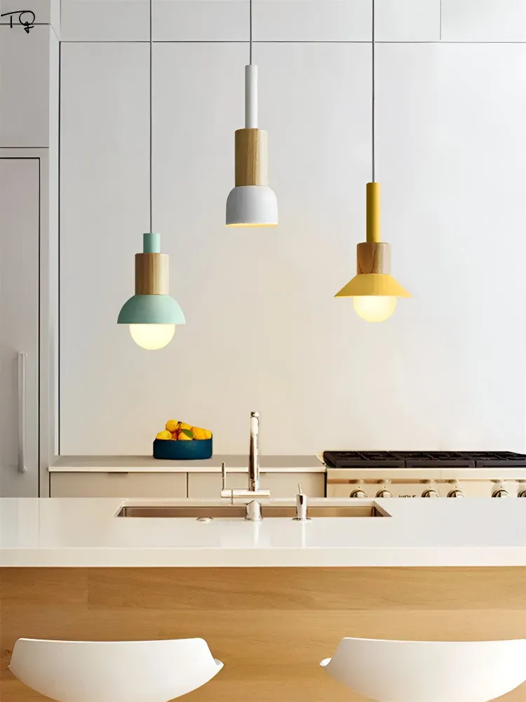 ColorHalo – Färgglad Macaron Pendellampa i Nordisk Stil Vit