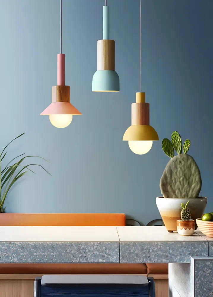 ColorHalo – Färgglad Macaron Pendellampa i Nordisk Stil Vit