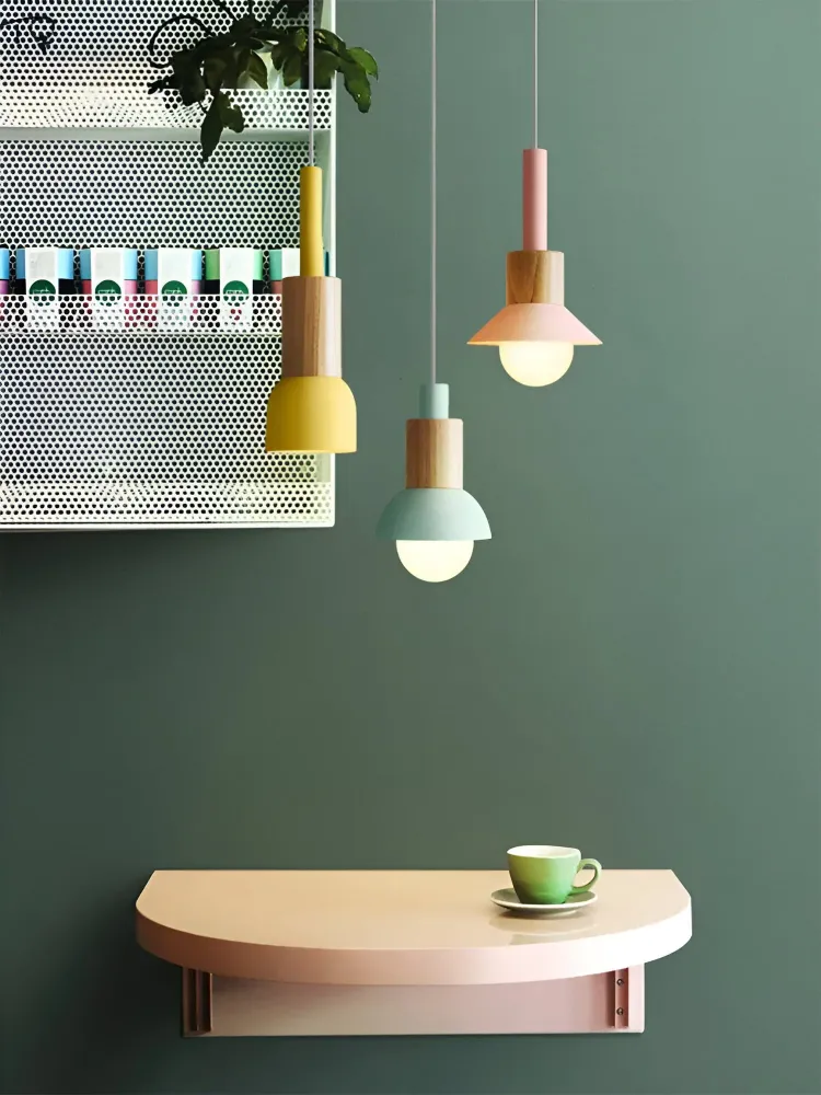 ColorHalo – Färgglad Macaron Pendellampa i Nordisk Stil Vit