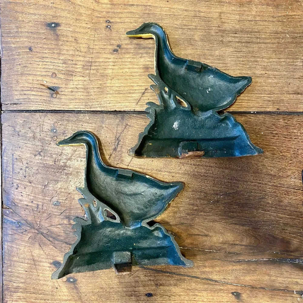 Pair Cast Iron Duck Door Stops