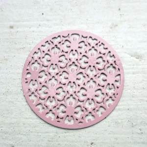 Connector / Hänge Salmon - Mandala med blommor 30mm 1 styck