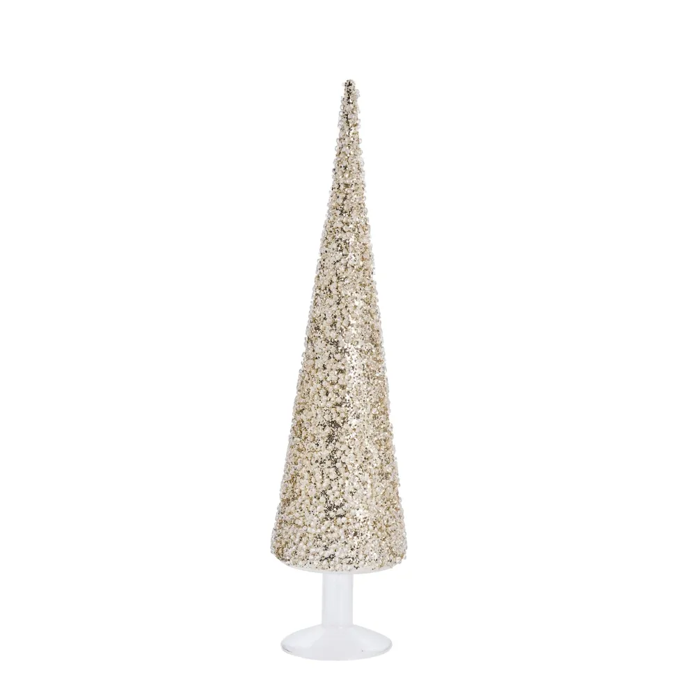 Cristelle dekorativa träd 40 cm. ljust guld