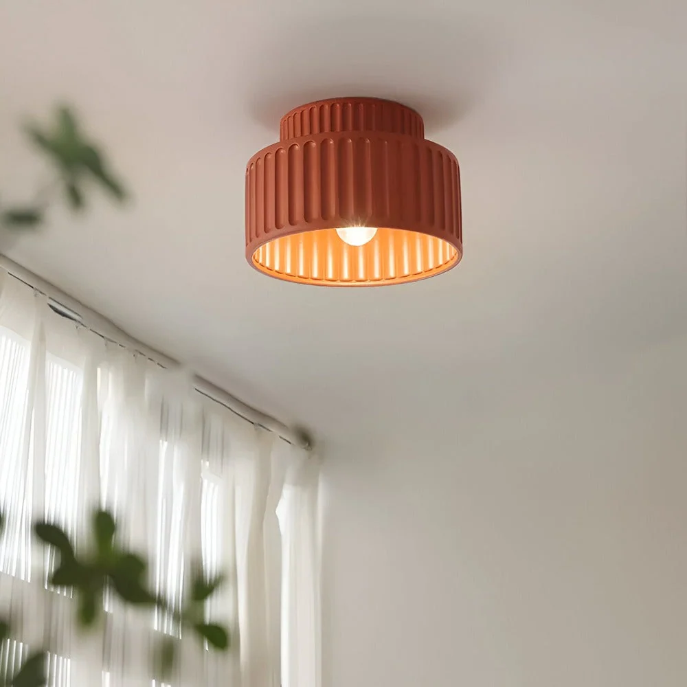 EcoRibbed – Snö Harts Taklampa med Räfflad Design Vit