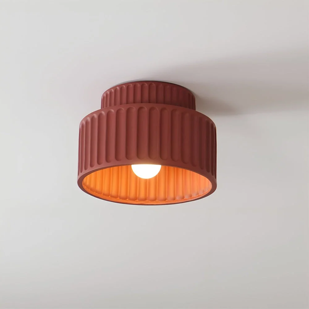 EcoRibbed – Snö Harts Taklampa med Räfflad Design Vit