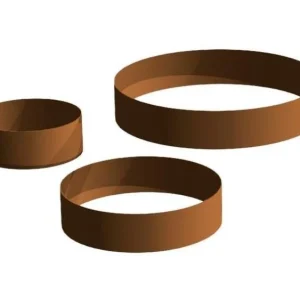 Eldfat/eldringar svetsade i 3 mm cortenstål – H20 cm 60
