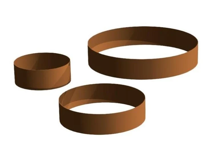 Eldfat/eldringar svetsade i 3 mm cortenstål – H20 cm 60