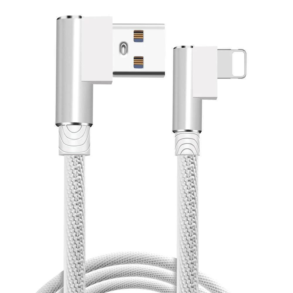 Flätad 2.4A kabel - 3 meter lång Apple charging Black