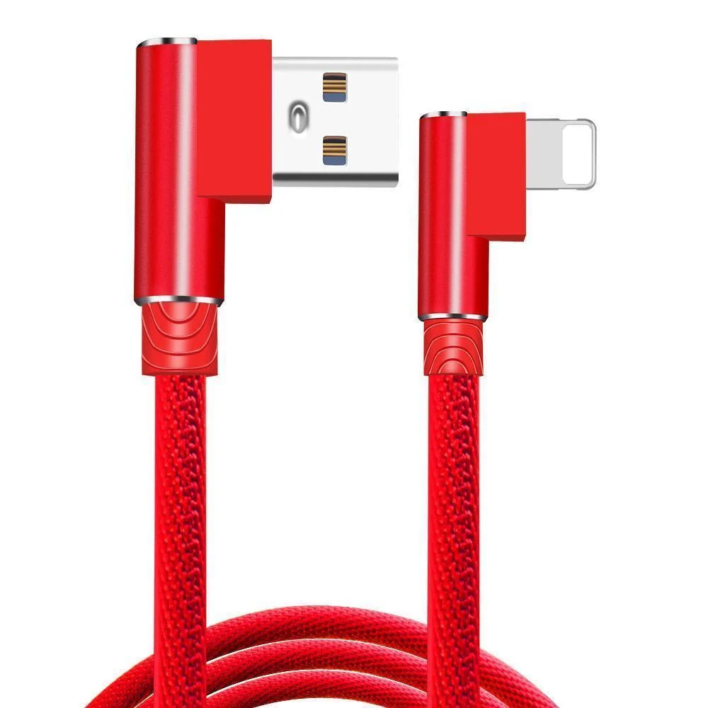 Flätad 2.4A kabel - 3 meter lång Apple charging Black