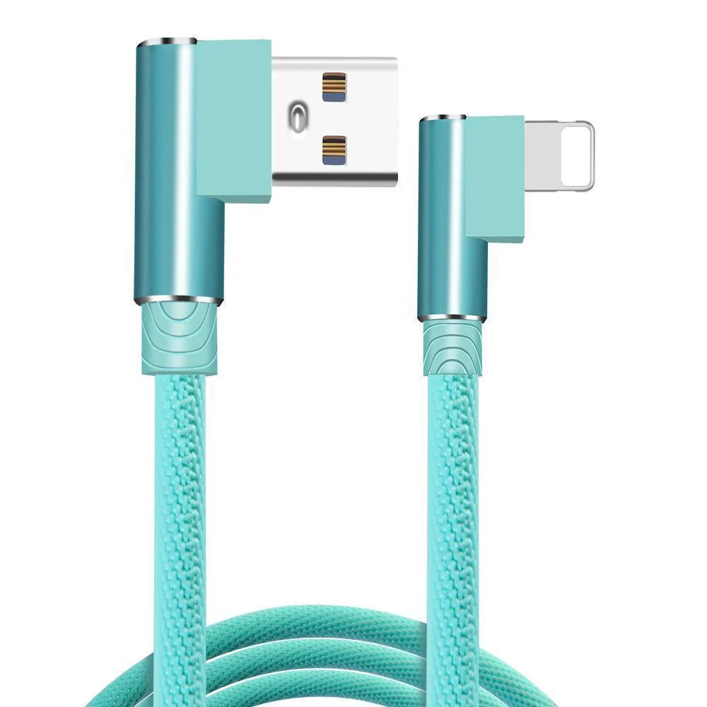 Flätad 2.4A kabel - 3 meter lång Apple charging Black