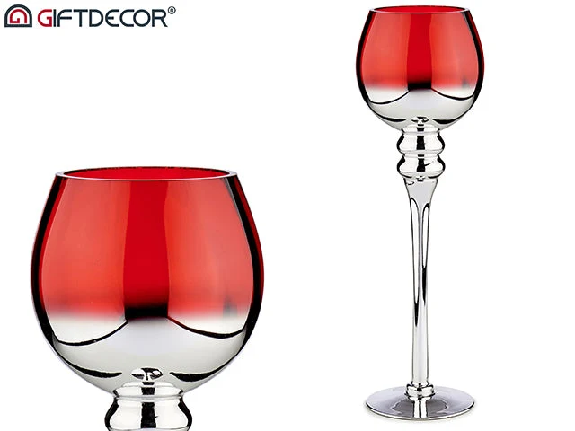 Giftdecor High-end Glas Ljusstake 40X13Cm - Hög Modell