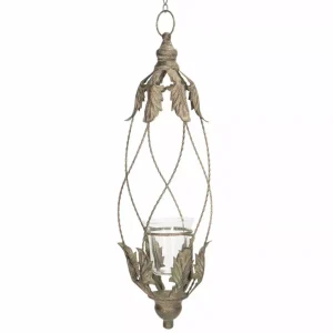 Ljuslykta Safira Steel Grön 19x55cm HH