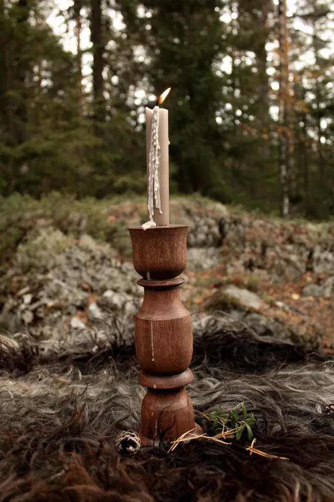 Ljusstake i trä för kronljus, 24,5 cm