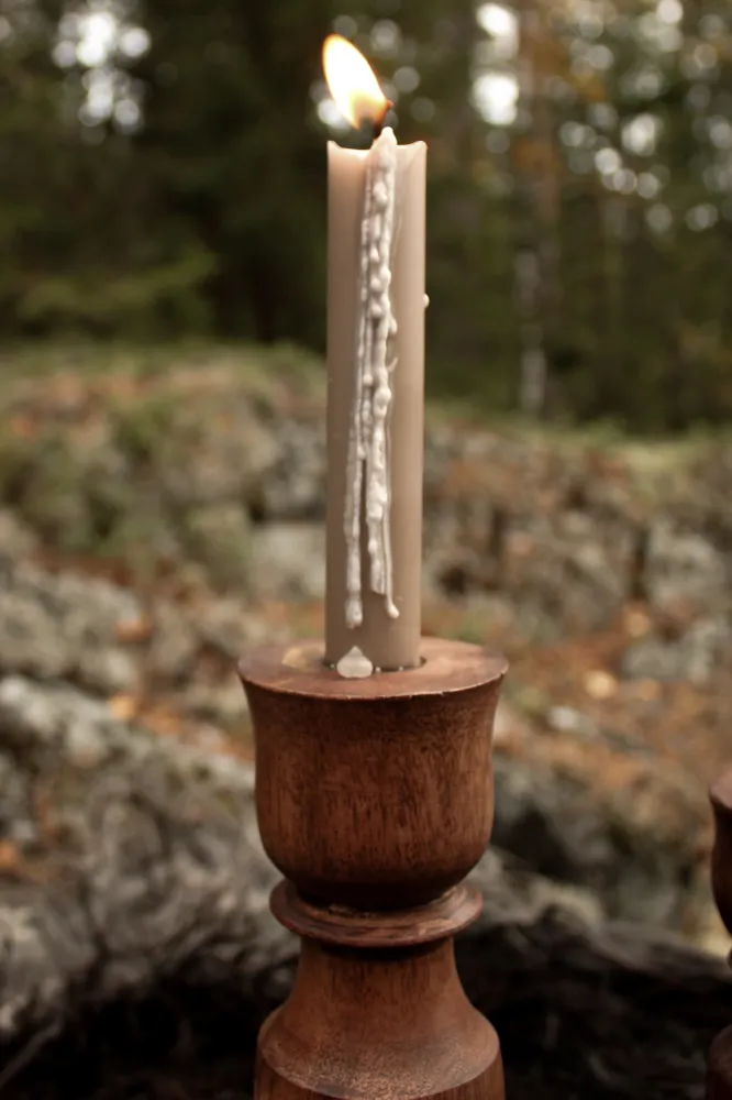Ljusstake i trä för kronljus, 24,5 cm