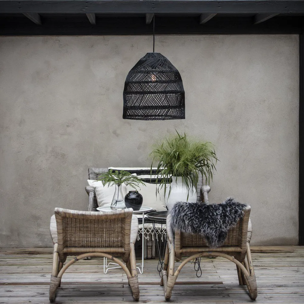 Maja Taklampa Wicker Black 53cm