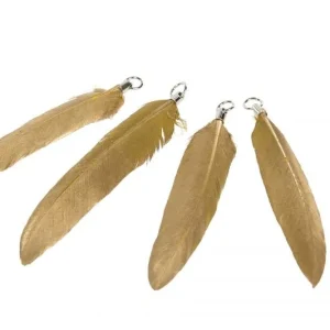 Påskdekoration Fjäder Häng Chic Guld Mörk 10cm 20st