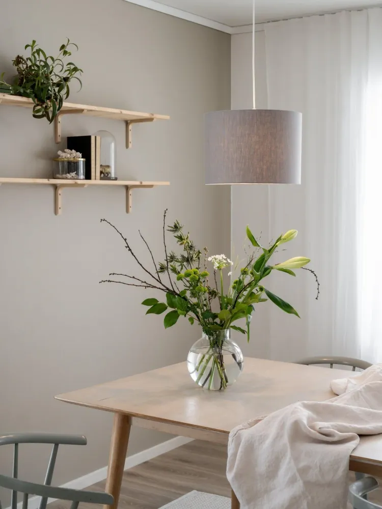 Sara Taklampa Naturlinne Grå 35cm