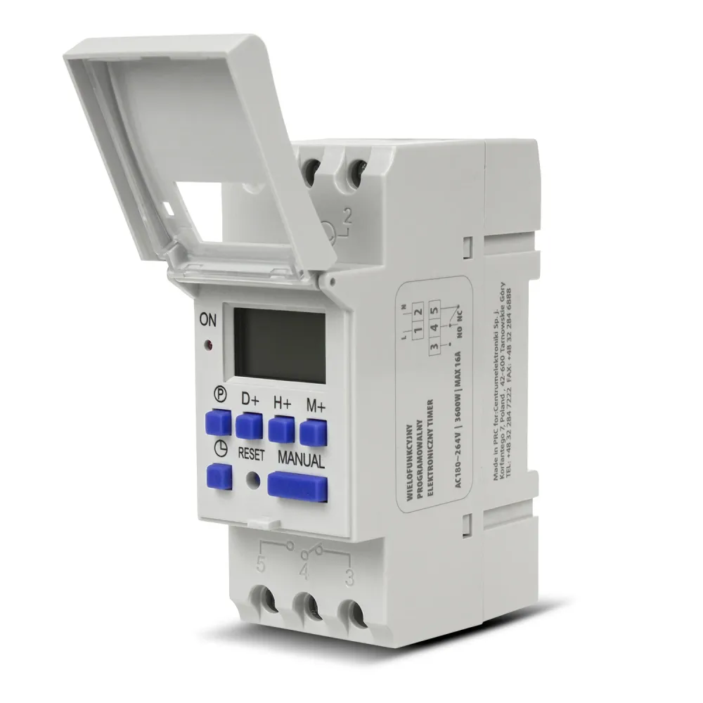 Display timer för DIN-skena GreenBlue GB104 16 program max 240 program